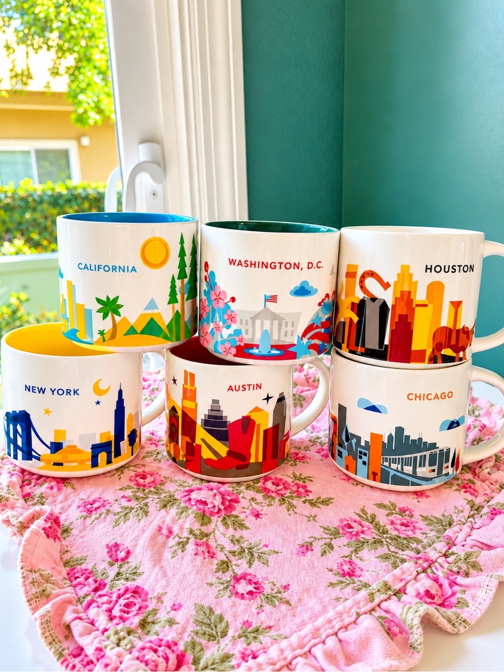 Starbucks You Are Here Collection of 6 Retired Mugs